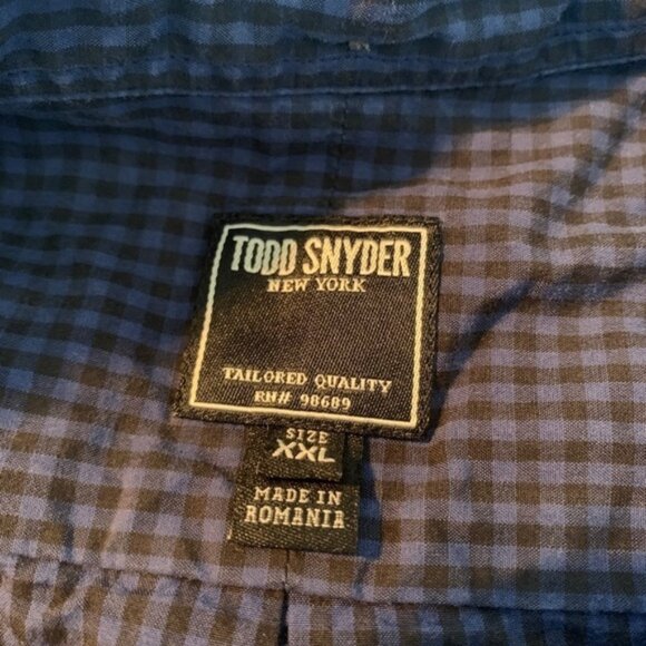 Todd Snyder XXL Blue Check Button Front Long Sleeve Shirt - Picture 4 of 4